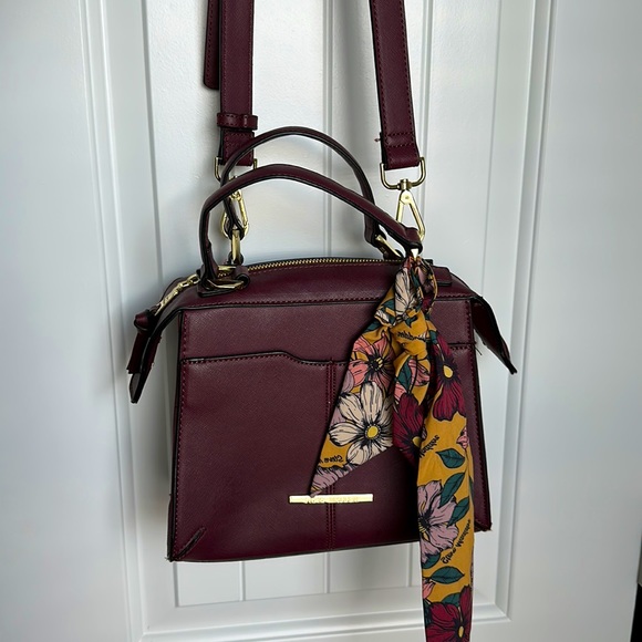 STEVE MADDEN BREESE CROSSBODY SATCHEL BAG PURSE HANDBAG wine plum burgundy - Picture 3 of 14